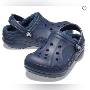 Crocs Kids Baya lined Clog Size C 10 Fleece Lined Navy Blue